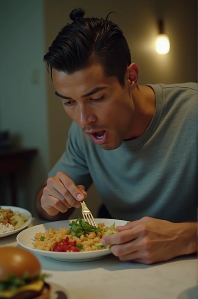 Ronaldo filmed him eating 
