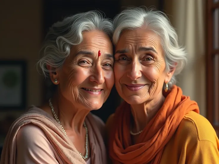 high quality image of a Pakistani mother aged 65 with her 40 yr old son, happy smile