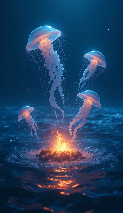 bonfire
beautiful jellyfish
nights
In the sea