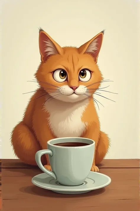 
image:  a picture of a cat sitting on a table,
 looking at an empty coffee cup .
Legend:"When you need coffee ,  but not coffee
It needs you ."