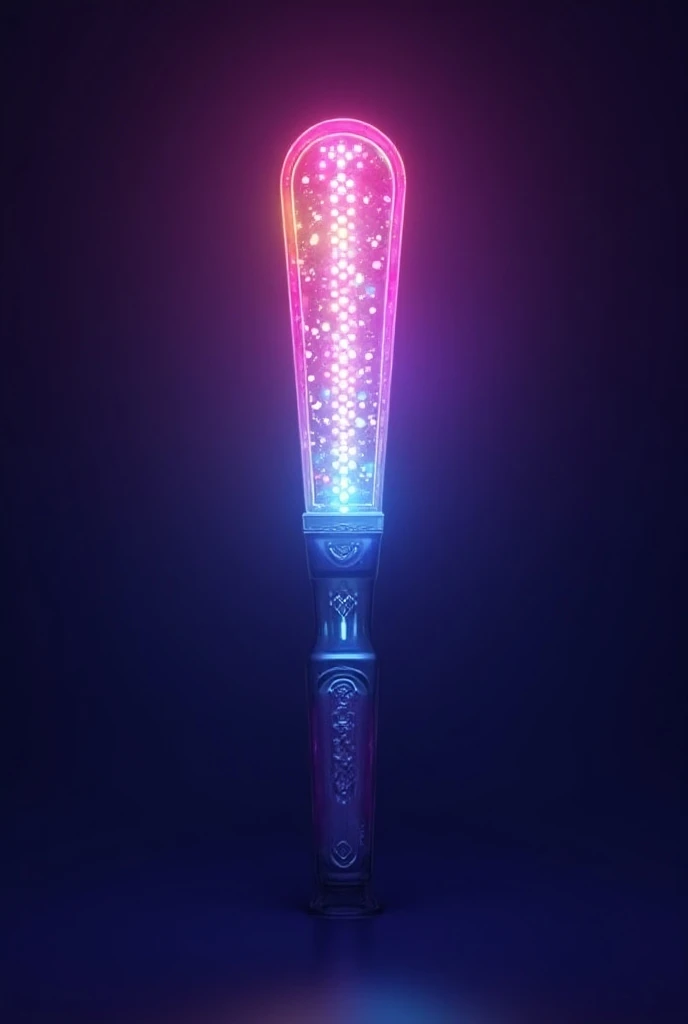 Kpop lightstick with colorful lights for a group called Sinx