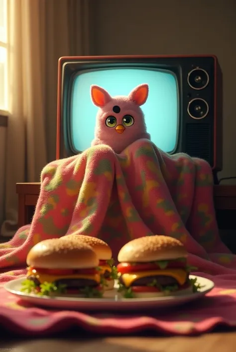 Furby blanket
TV. burgers 