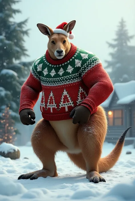 A very strong Christmas kangaroo 


