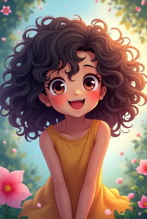 An anime about a young girl with curly hair 