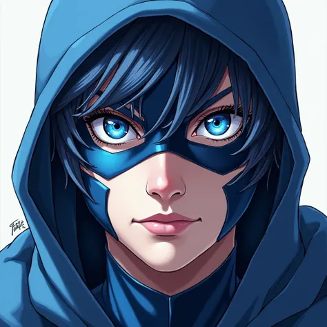 Draw me a Sub-Zero icon with blue eyes with one face