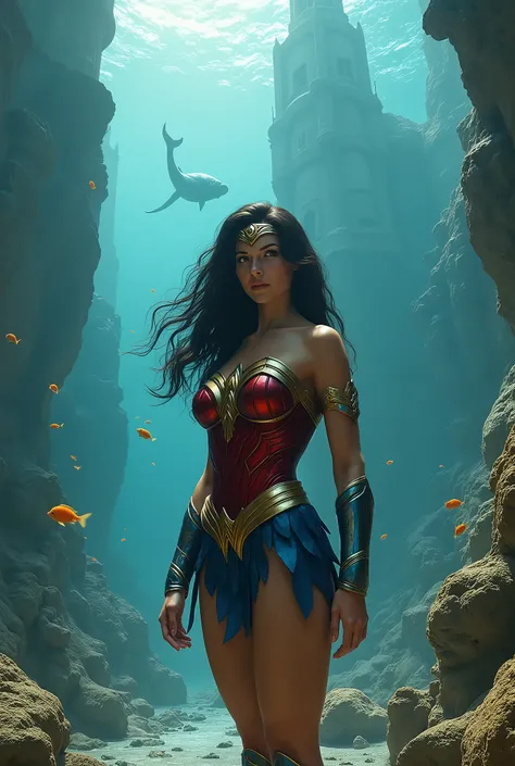 Sasha Grey as Wonder Woman Exploring Atlantis in 4k