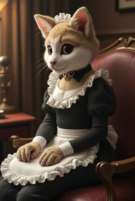 Furry protogen woman dressed as a maid sitting waiting for orders from her master pussy hentai nude 