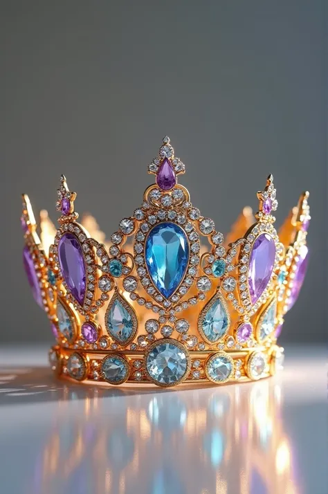 Draw a beauty contest crown that is beautiful and full of gemstones