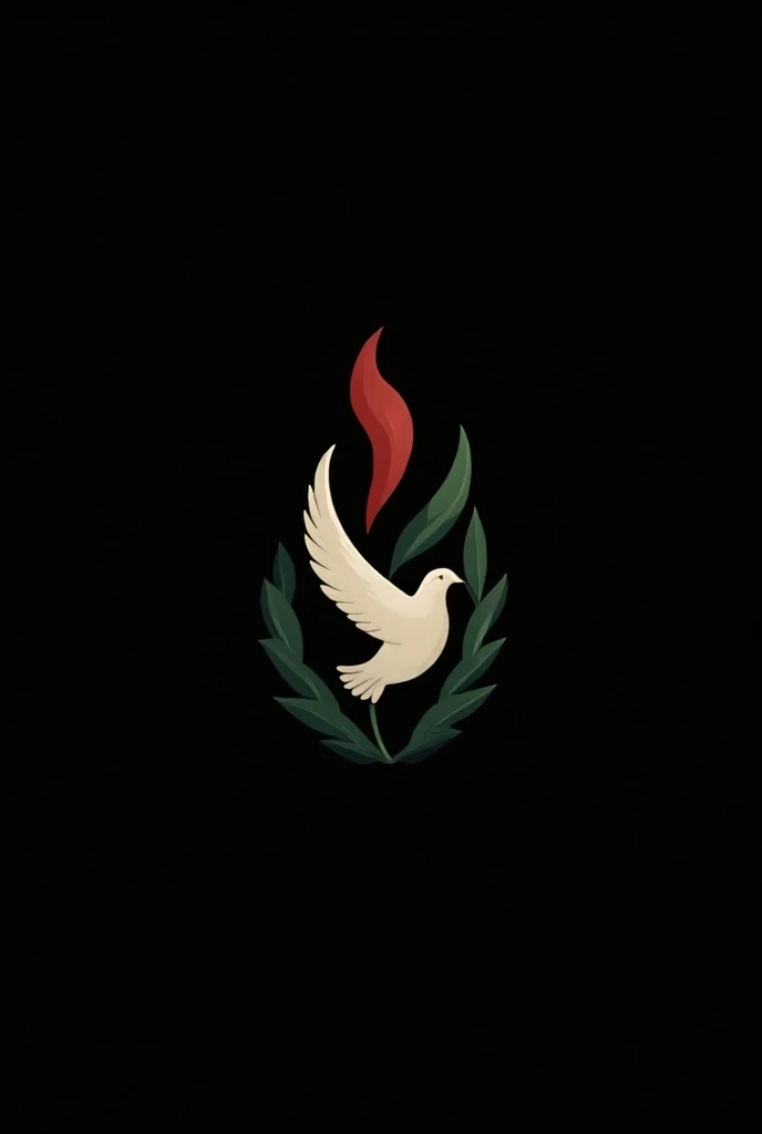 A logo about the boycott using these colors: black in the background, red, green and white, 
Add olive branches and a bath of peace