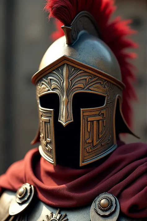 Centurion helmet with iron markings