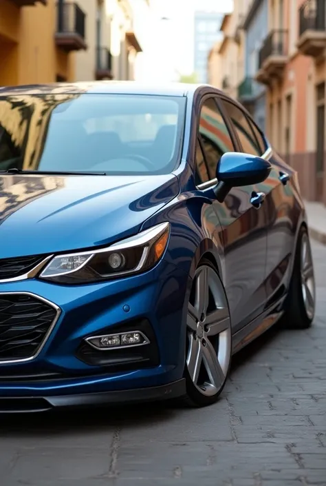 2020 Chevrolet Cruze Premier in Argentina with original Chevrolet Tracker 18 gray silver wheels and height reduced by 5cm front and rear