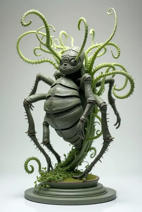 hybrid semi abstract sculpture inspired by insect and plant