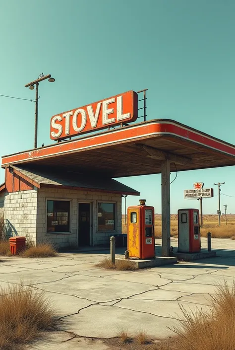 Empty gas station from the 70s