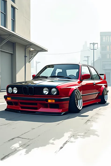 Drawing of Stanced bmw325