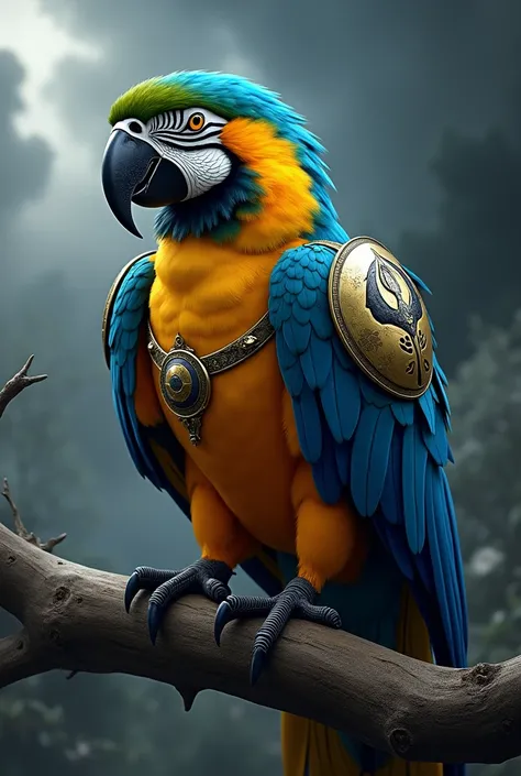 Description of a Realistic, Strong, Warrior Macaw:
Imagine a macaw with vivid, intense colors—deep blue and golden yellow feathers that shimmer under the light. Its wings are wide and powerful, built for soaring with incredible strength. The bird’s face ca...