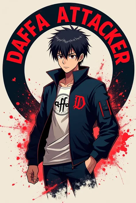 Try making a circle . Inside the circle there is a photo of a cool Anime man wearing a jacket written Daffa . Continue in the upper circle there is the inscription Daffa Attacker and in the lower circle it says 6288286421718.