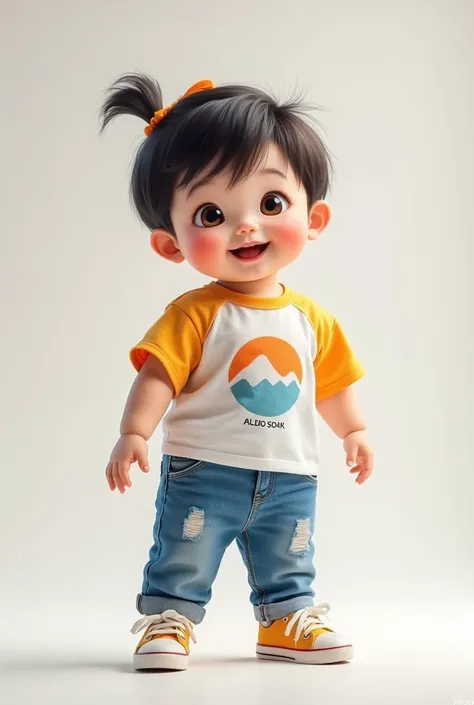 Korean toddler in modern clothes