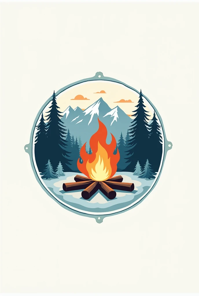 A ROUND SHAPE SCOUT CAMP LOGO FOR WINTER CAMP