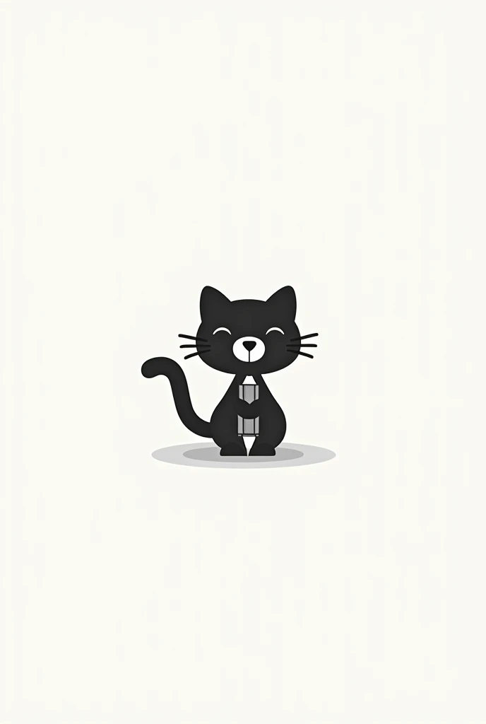 Logo for drawing with black and white cat holding a pencil 