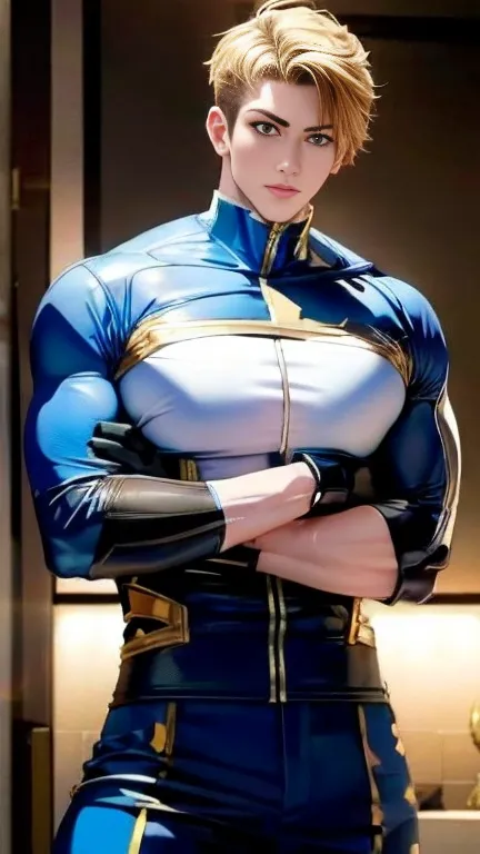 ( high-definition cg), (best quality),    a superhero with a beautiful body,  hero costume , handsome and cool young man  ,     ...