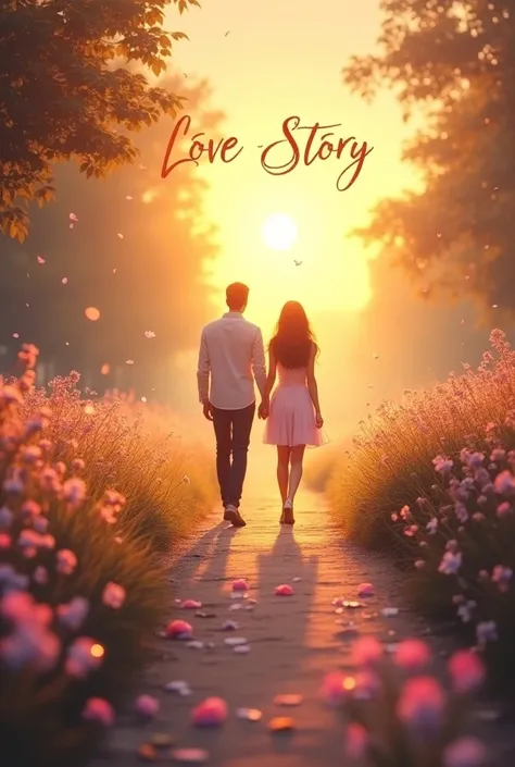 WITH THE TITLE " Love Story "  and the author  " Poems of a lover ",  the cover may gain an even more romantic and poetic touch .  Here is the adjusted idea :


 ---

Book Cover -  " Love Story "

central image:
in the center,  an image of a couple walking...