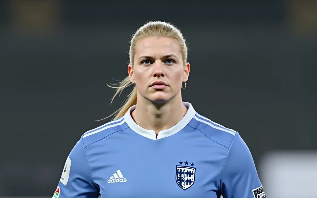 A female version of Erling Haaland,  Ultra realistic