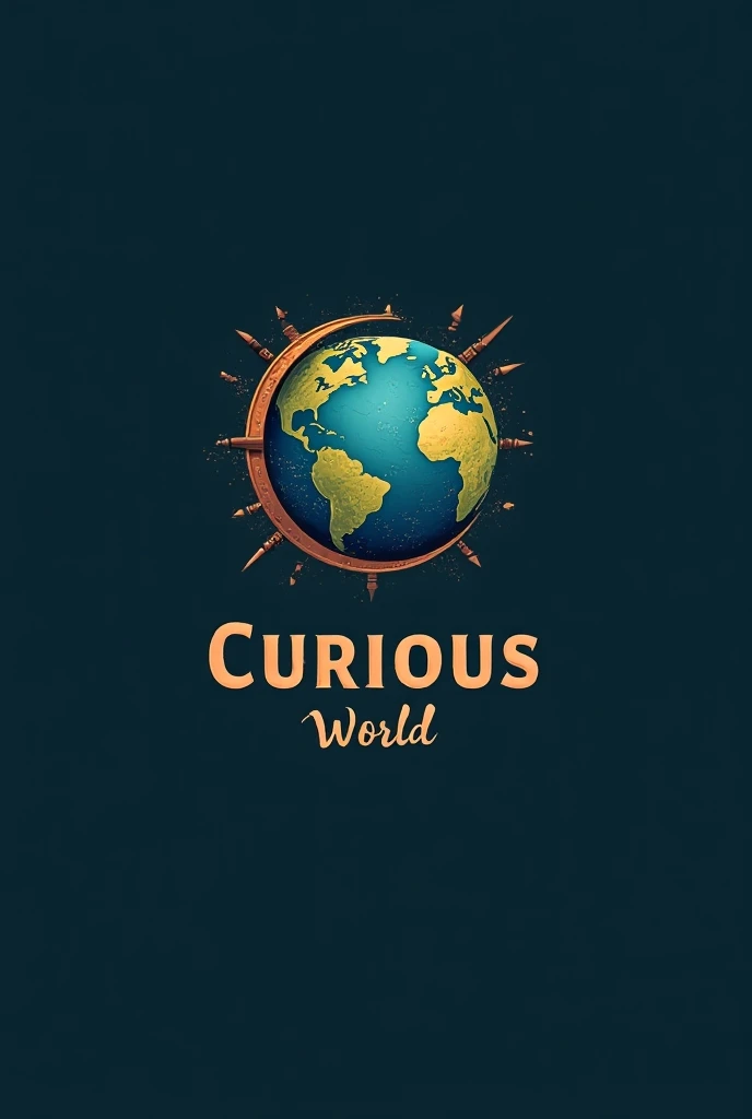  Create a logo for my YouTube profile with the following names: curious world 