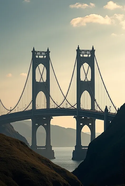 THE SAME BRIDGE BUT FROM A DISTANCE FROM A FRONT VIEW