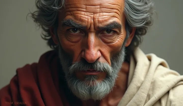 "A striking image of the ultra-realistic apostle Paul