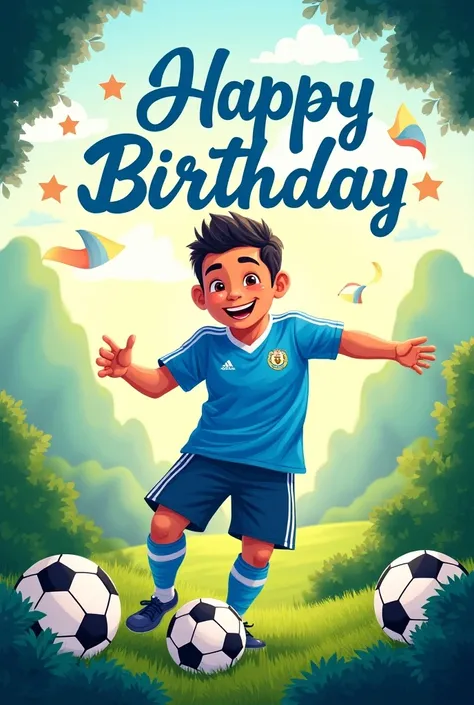  A happy birthday card for  "Jonathan Monzón "  with a soccer theme from the Guatemalan national team 