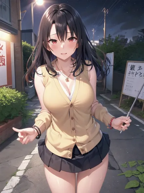     mature woman is open in millimeters  ,   お寺のBig Breasts, Student Uniform,  high school girl ,    cardigan with front closure  ,   cosplay, Big Breasts,        open your chest wide        , ,(     miniskirt length  :1.3),  (グレーの   フロントクロージャー付き cardigan ...