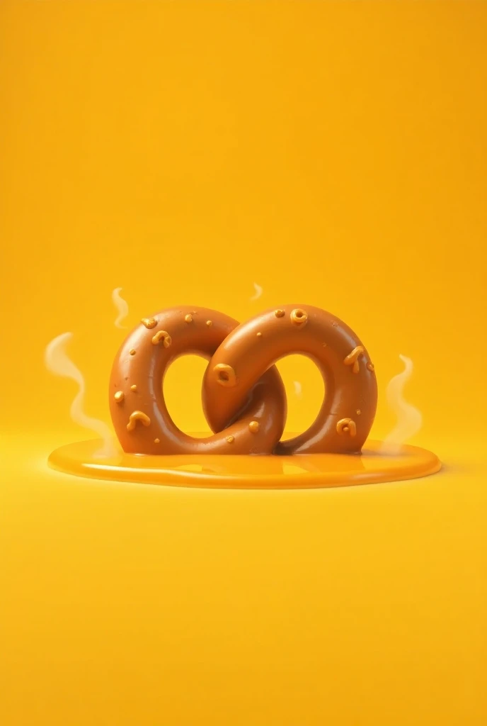 A cartoon pretzel bathed in tender cheese
