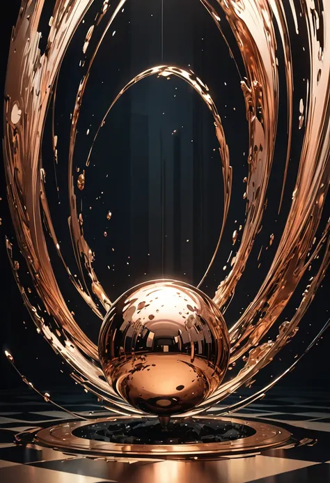 conceptual installation fantasy illustration art, Copper-plated Pluto, various effects, delicate and dynamic textures, contrasts of light and shadow, 2.5D, artistic photography, hyper realistic, digital graphic CG, BREAK ultra detailed, absolutely resoluti...