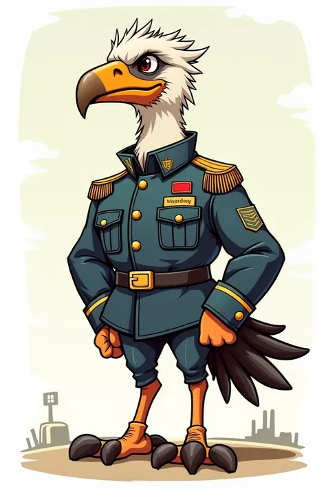 Condor in cartoon style uniform 