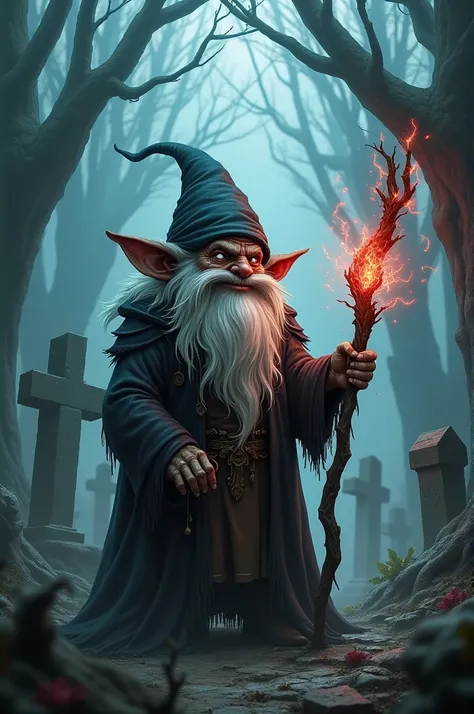 Make a gnome that uses necromancy magic 