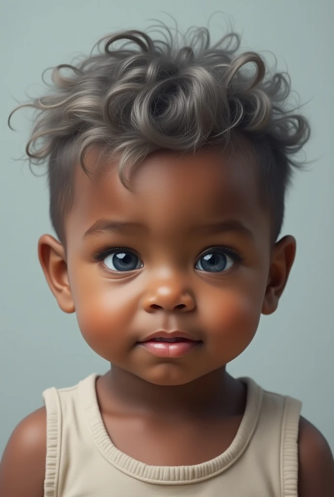 (photorealism:1.2), toddler boy, grey hair, blue eyes, dark skin, detailed eyes, detailed lips, extremely detailed face, (best quality,8k,highres,masterpiece:1.2), (realistic,photo-realistic:1.37)