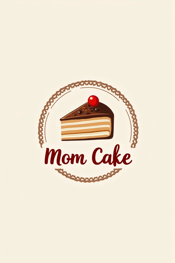 pastry logo with the name Mom Cake 
