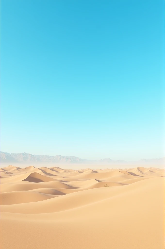 Empty sky desert dunes landscape,background color should be sky blue.