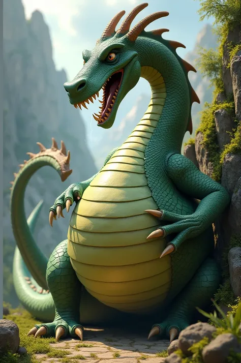 The dragon from Shrek but with the huge breasts .