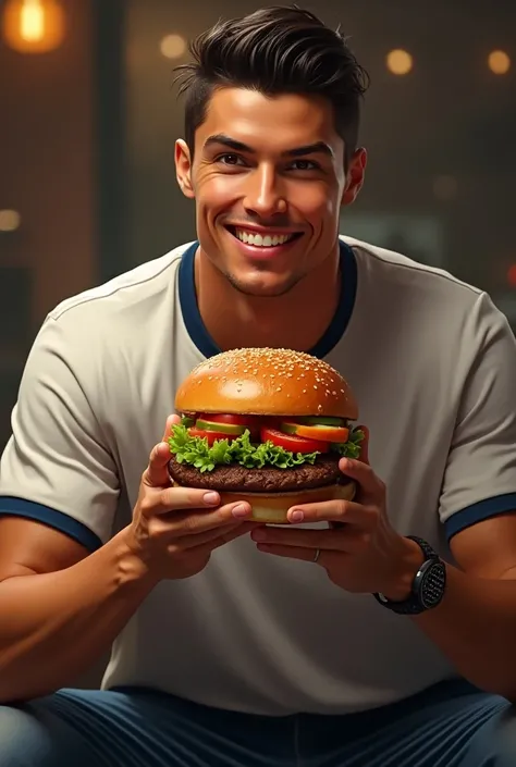 ronaldo eat burger
