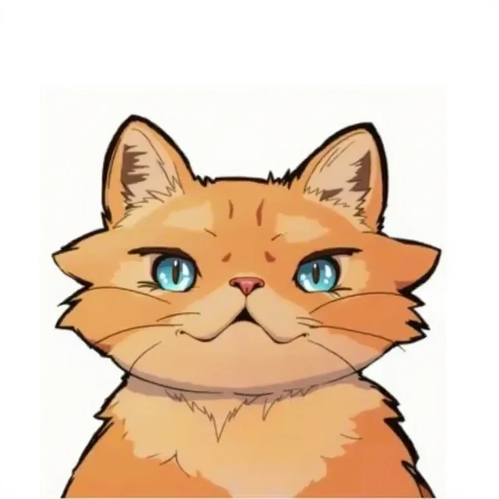 Create a happier version of this cat with the same style