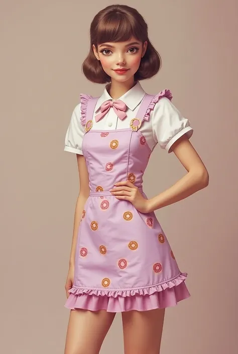  Create cute 70s style uniform ideas from donuts I purple you, In the colors lilac gold and white. Dress or apron  