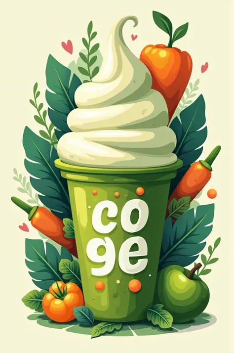 Create an eye-catching logo ,  that has the name of the company,  that is for vegetable ice cream  