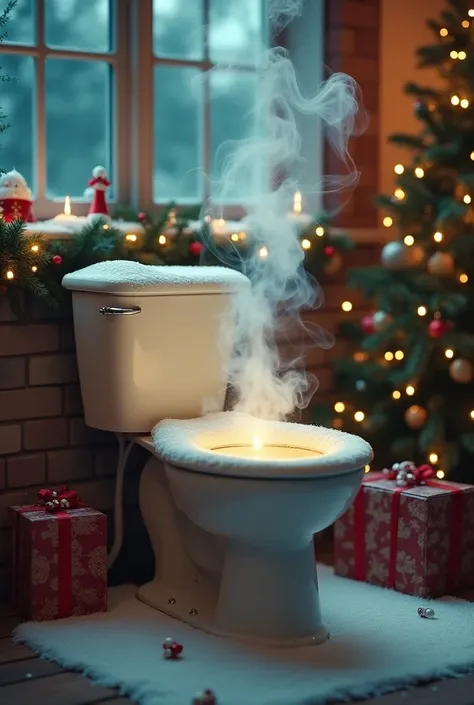 A smoking toilet for Christmas