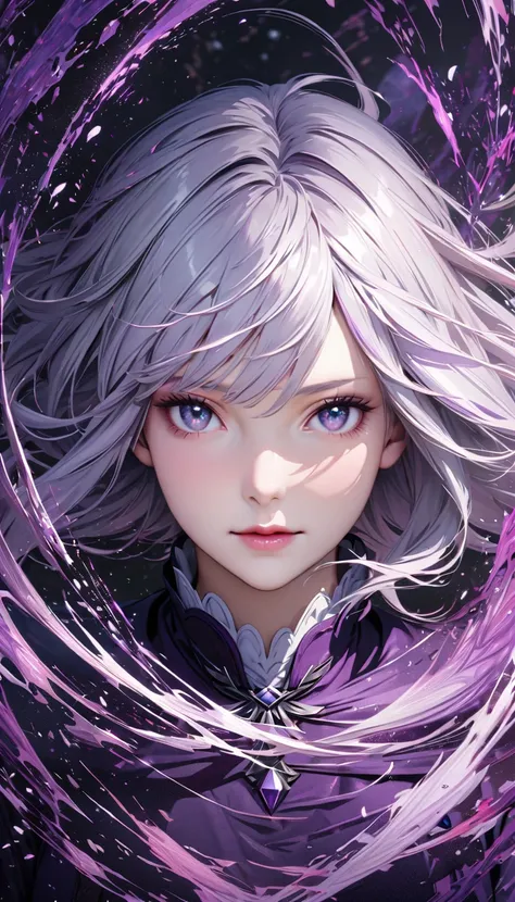 Emilia re zero anime (a big part of image should be her face, especially her eyes, they should be very realistic and deep, purple color of eyes,long white hair) background should be Kalmykia. extremely detailed, epic cinematic, 8k uhd, high quality, hyper ...