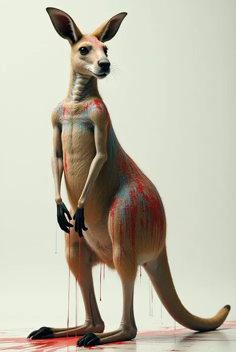 Create an image of a kangaroo with the most realistic drip style 