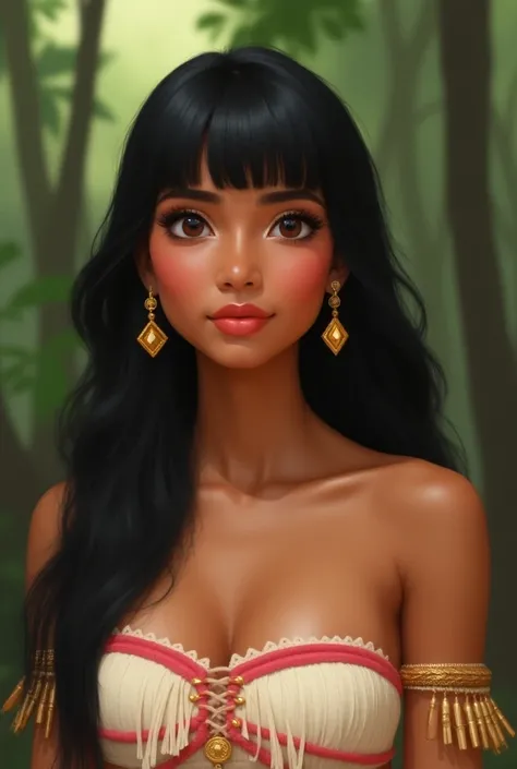 Chel is a young and beautiful indigenous woman of Colombian origin. She has brown skin, brown eyes, full coral pink lips and long, straight thigh-length black hair with flat bangs and sideburns that go partially down her ears. Chel’s attire consists of an ...