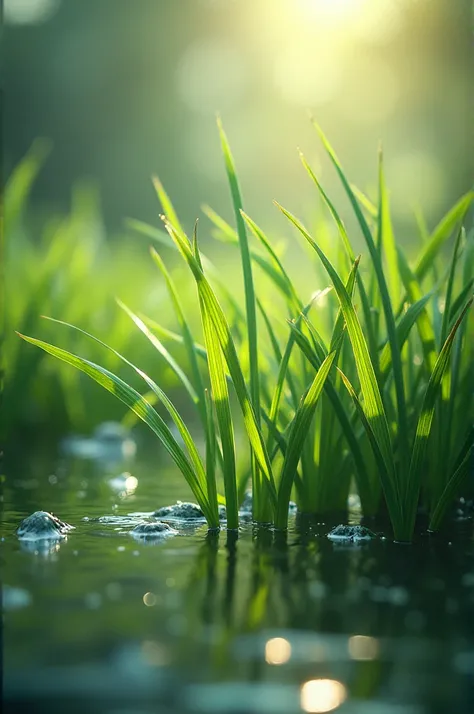 Grass images in water dance