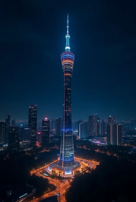  Kota Raya at night. View of the beautiful Kuala Lumpur Tower . 3d real image. 