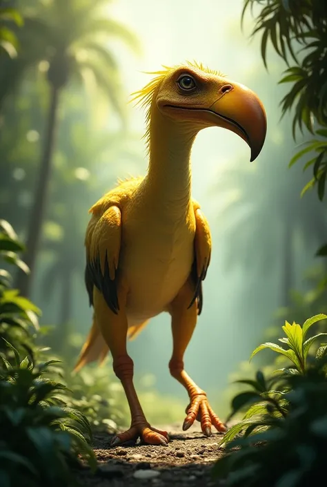 Terror bird, Yellow , light,  wings degenerated,  Gastoronis, Giant Beak 